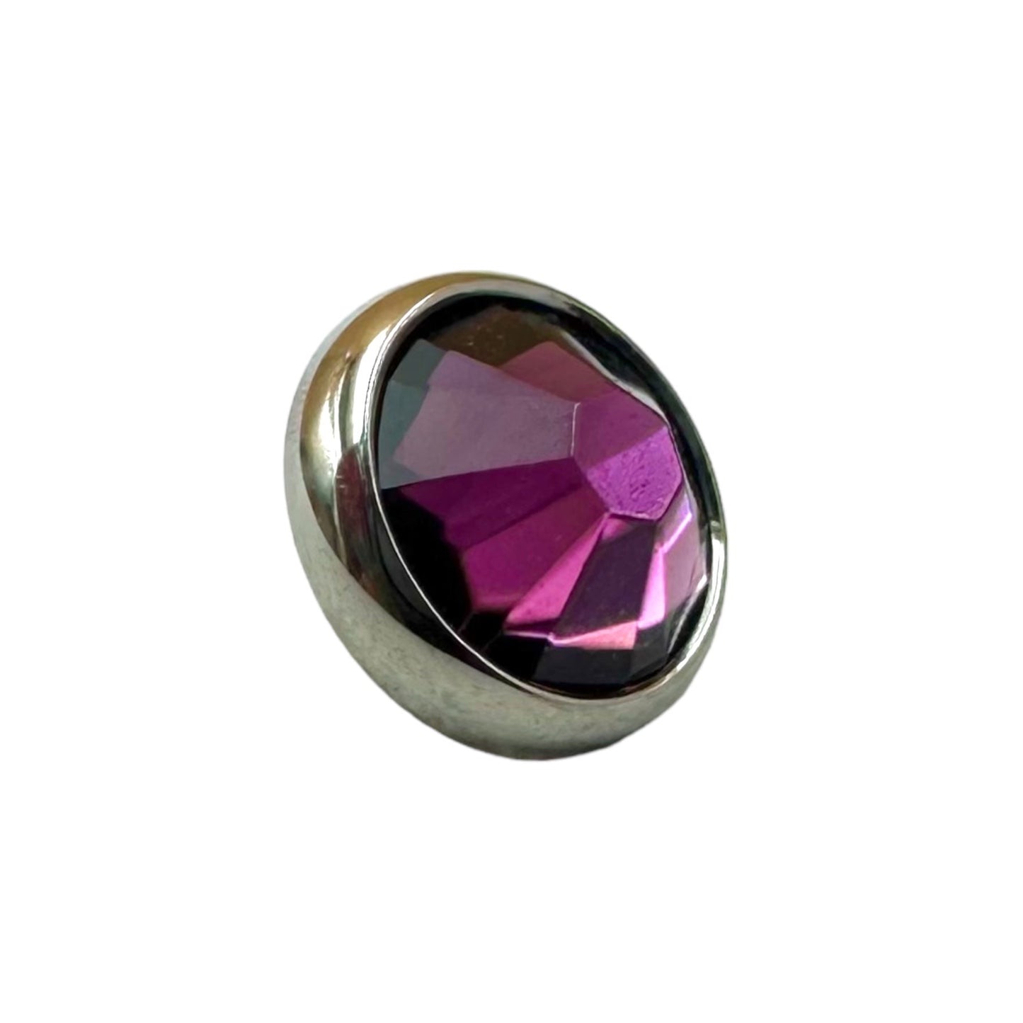 Titanium Flat Back Gems in Bezel Setting - Threaded