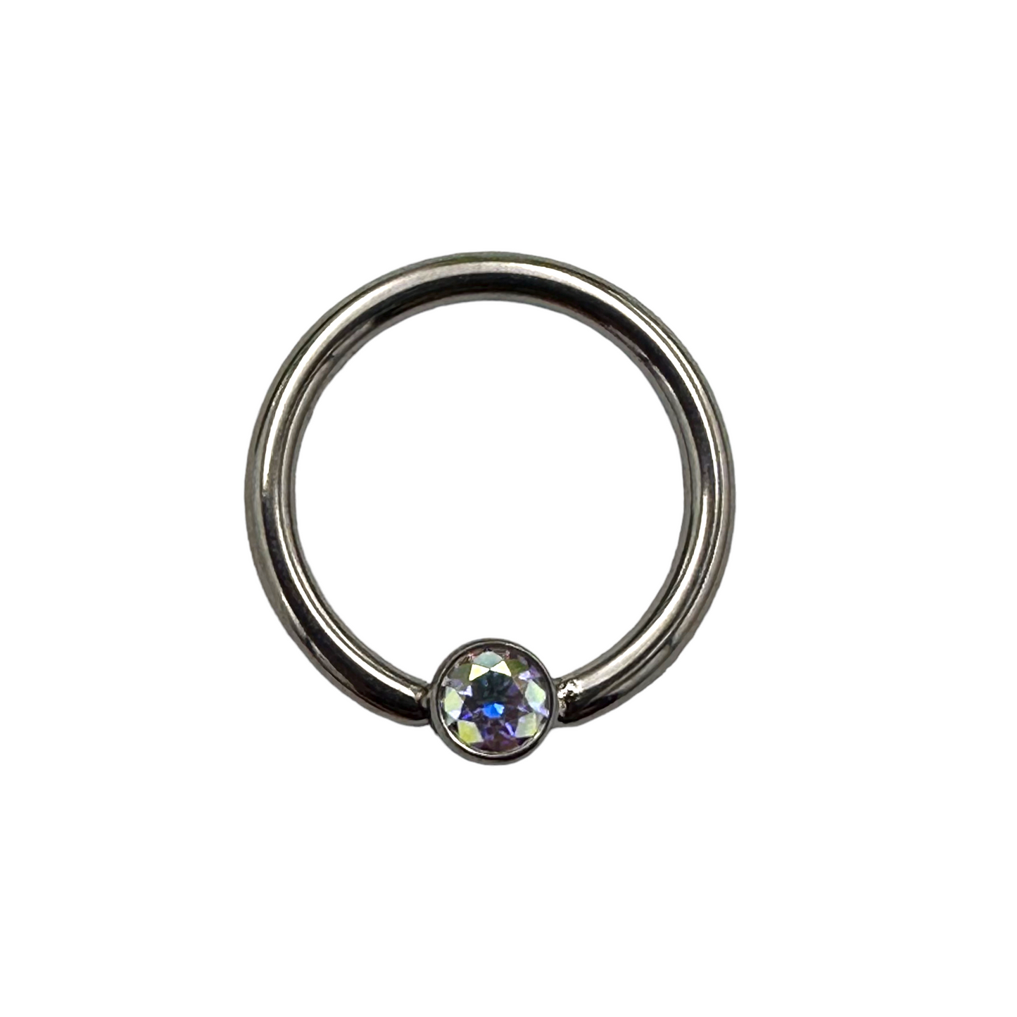 Titanium Fixed Bezel Gem and Opal Rings (Horizontal)
