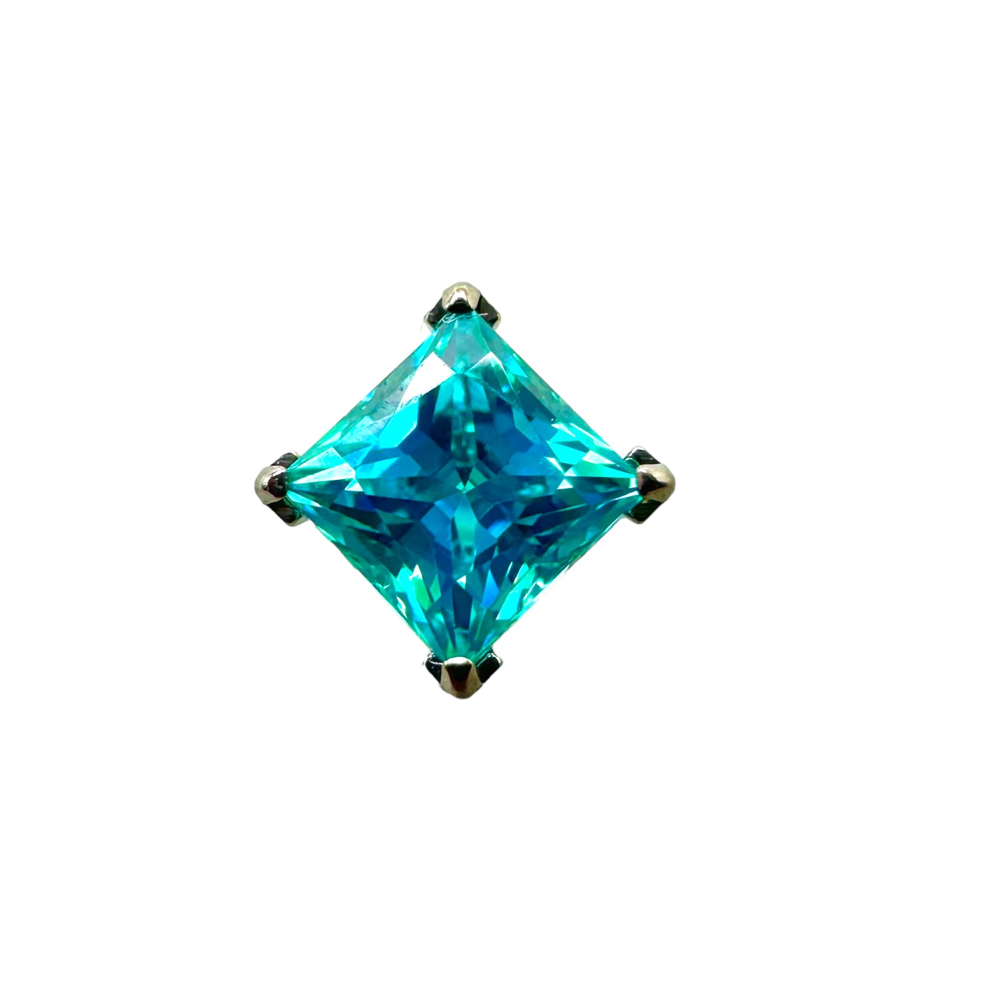 Princess Cut Prong Gems - Titanium - Threadless