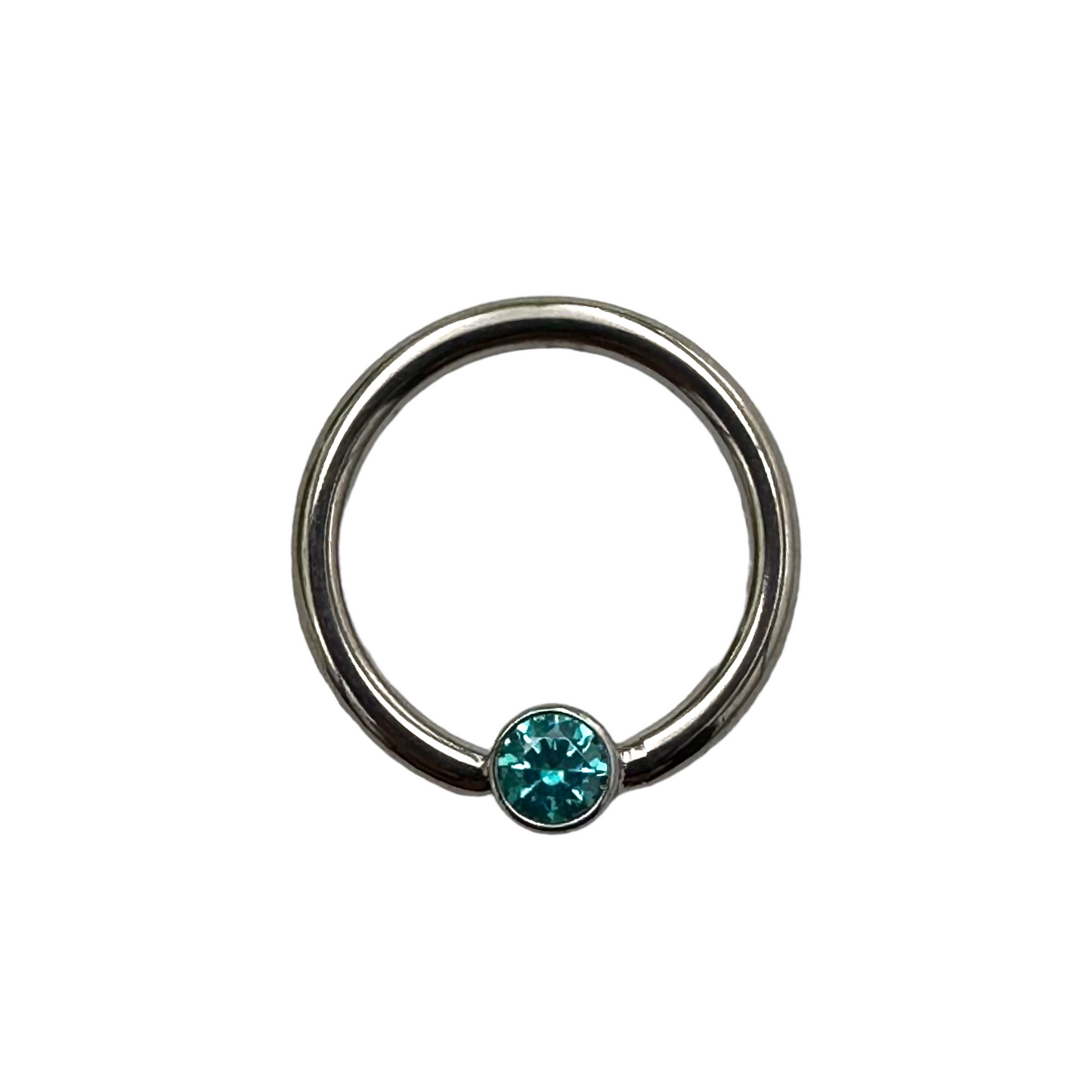 Titanium Fixed Bezel Gem and Opal Rings (Horizontal)