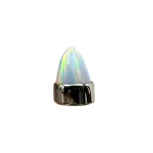 Bullet Opal and Stone in Bezel Setting - Steel - Threaded