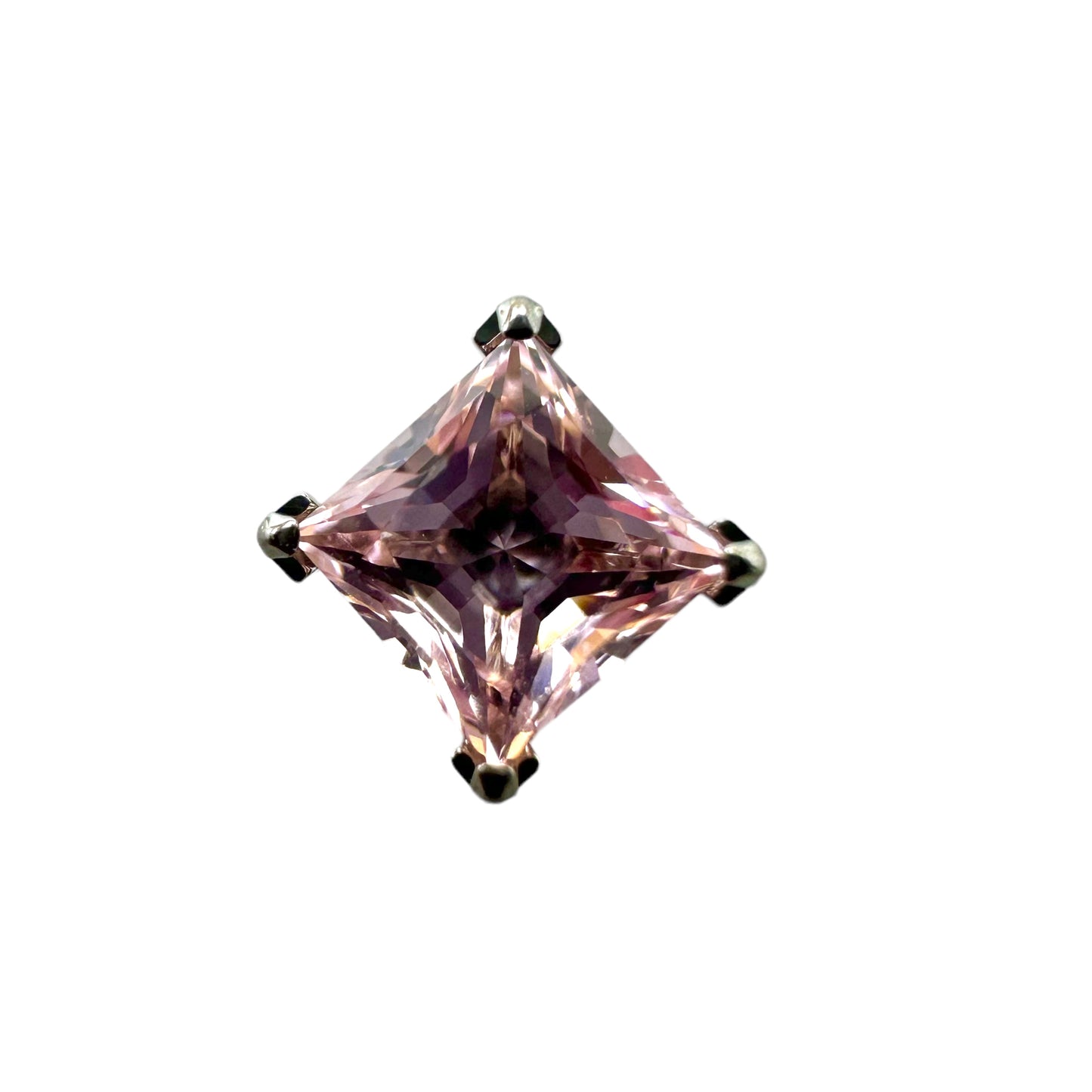 Princess Cut Prong Gems - Titanium - Threadless