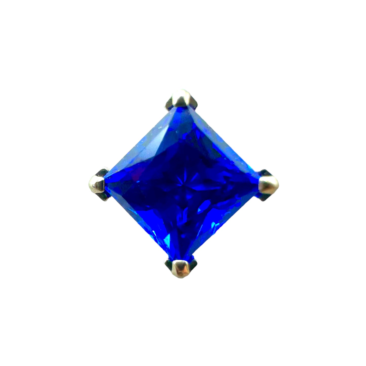 Princess Cut Prong Gems - Titanium - Threadless