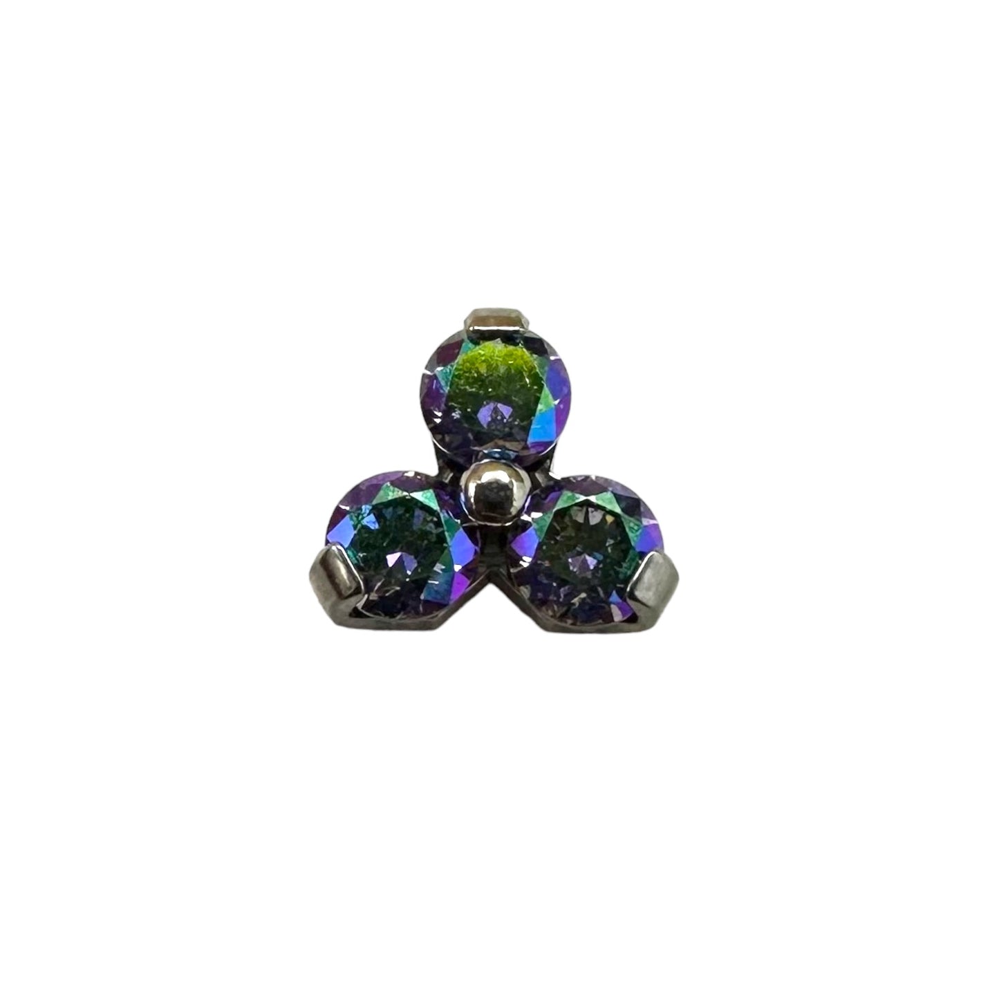 Trinity with Faceted Gems - Titanium