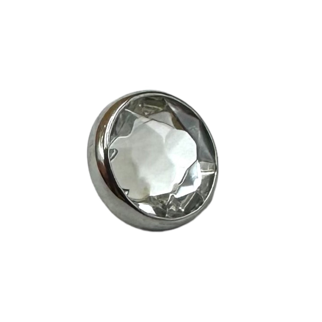 Titanium Flat Back Gems in Bezel Setting - Threaded