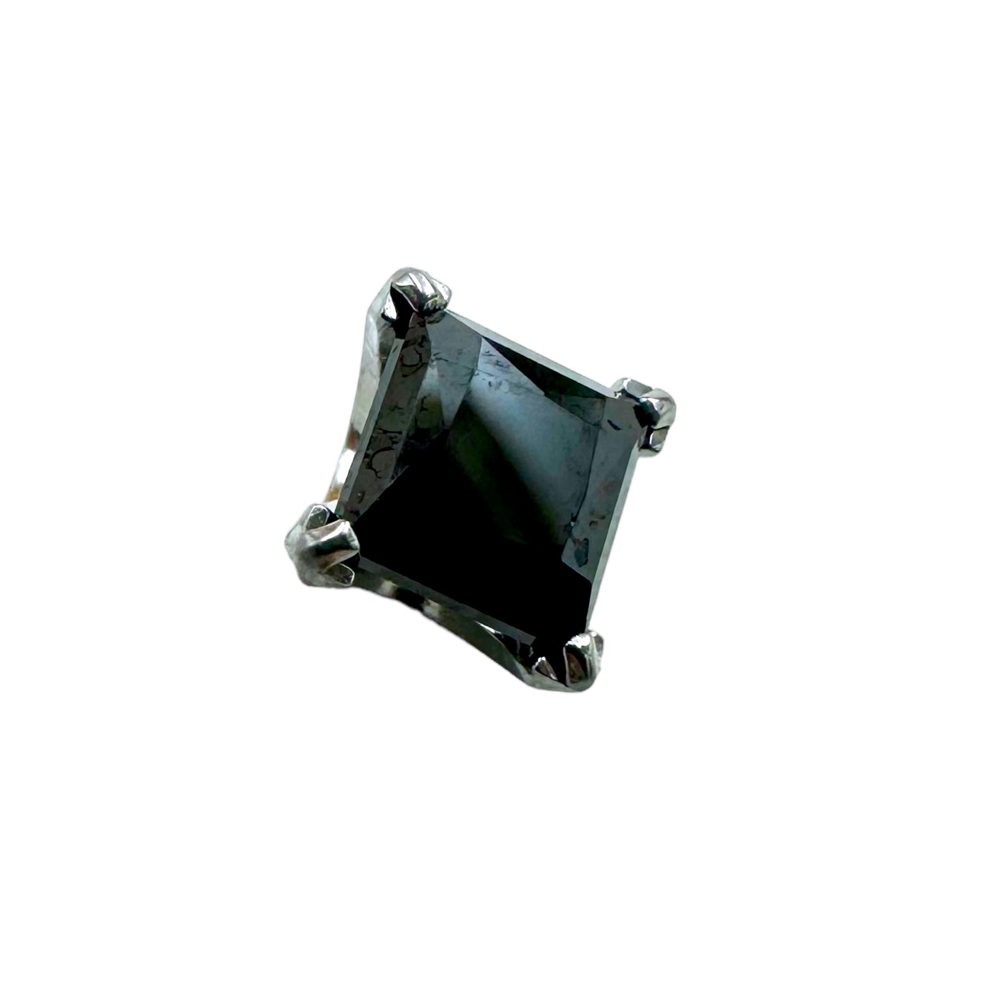 Princess Cut Prong Gems - Titanium - Threadless