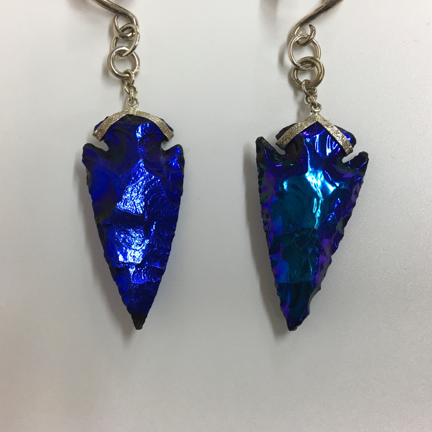 Titanium Dipped Arrowheads with Sterling Silver
