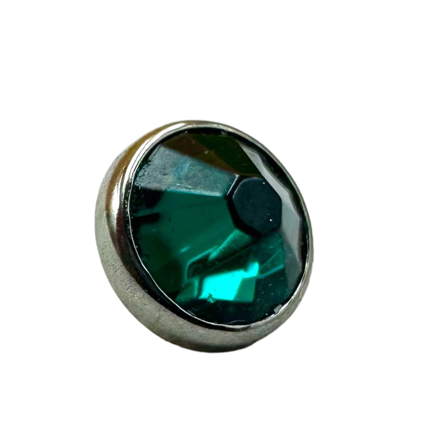 Titanium Flat Back Gems in Bezel Setting - Threaded
