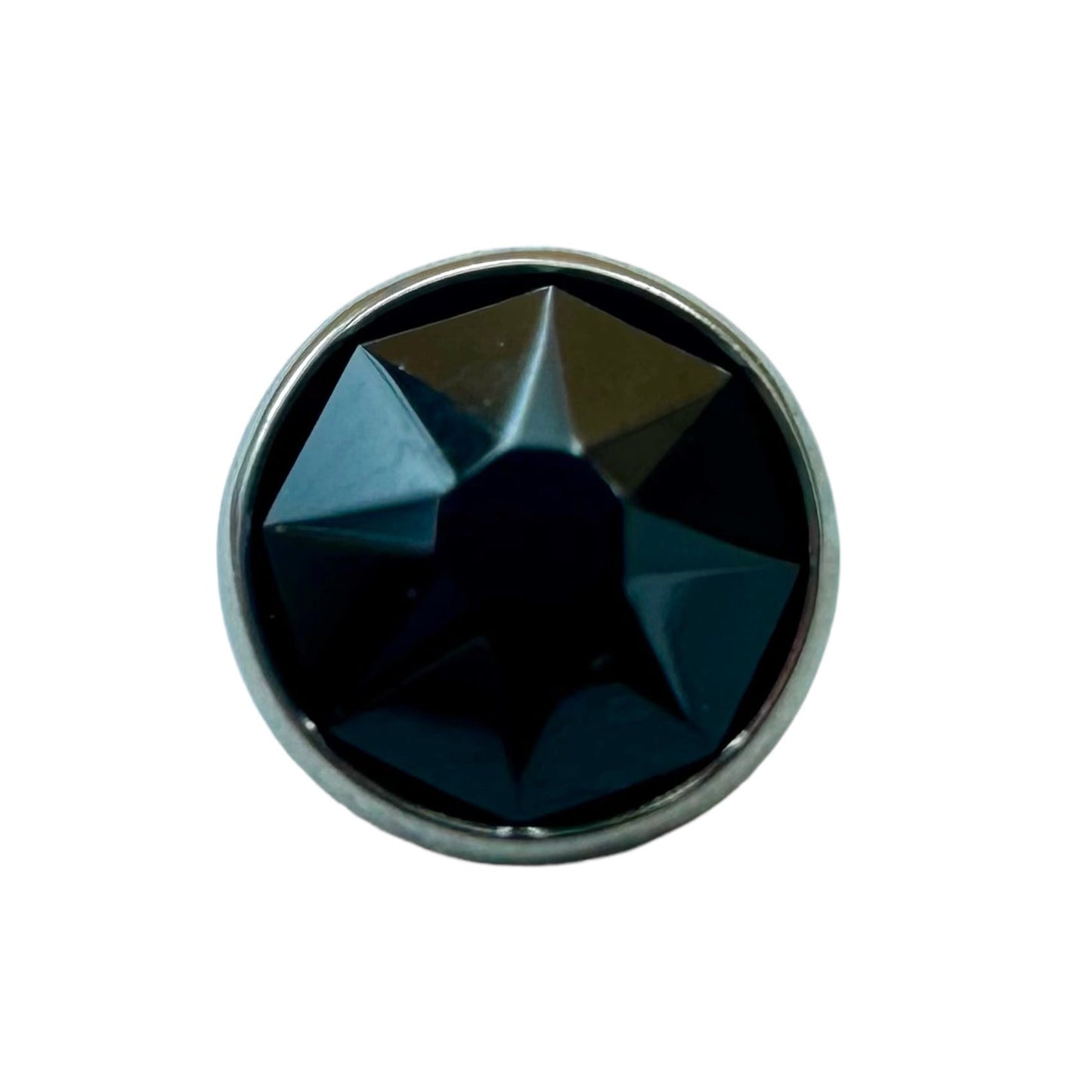 Titanium Flat Back Gems in Bezel Setting - Threaded