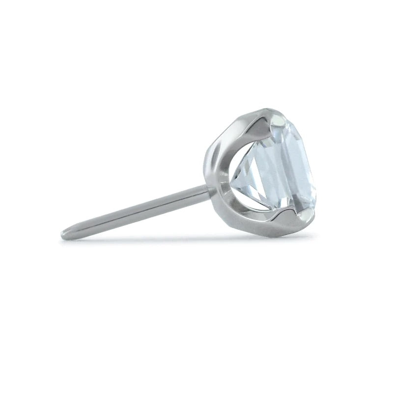 Princess Cut Prong Gems - Titanium - Threadless