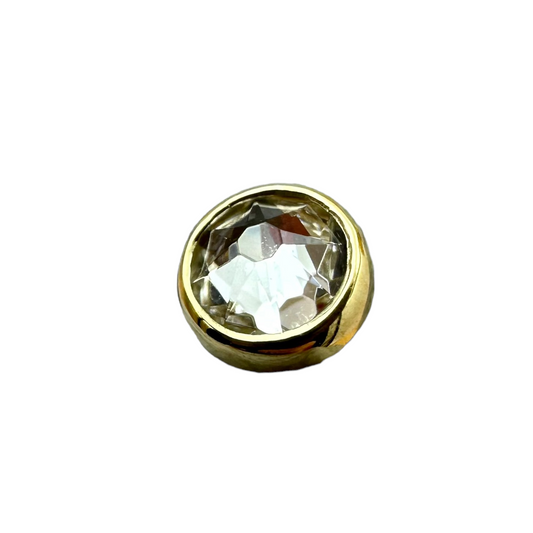 Gold Flat Back Gem and Opal Ends