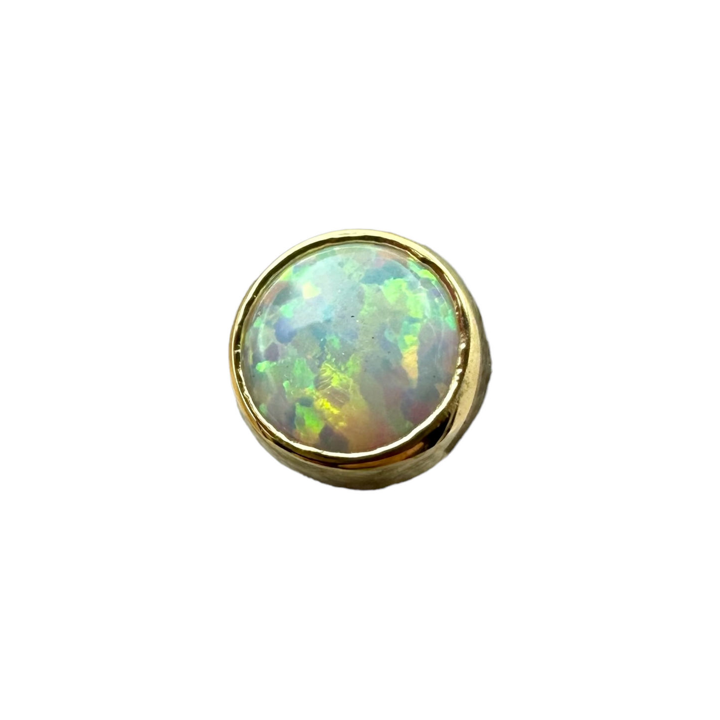Gold Flat Back Gem and Opal Ends