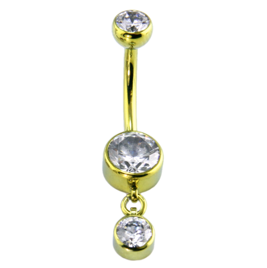 Bezel Single Dangle POST ONLY - Navel Curve