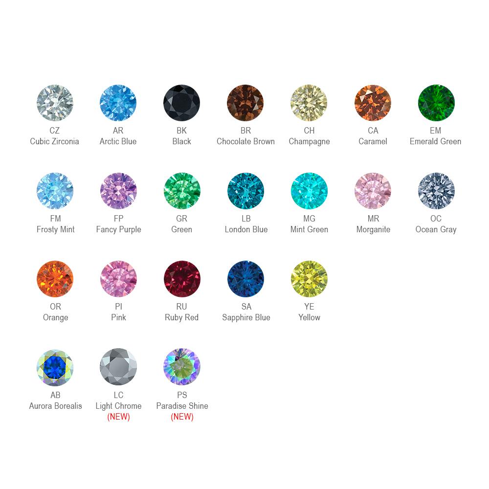 Curved Barbell With Fixed 2.5mm Gem - POST ONLY - Threadless