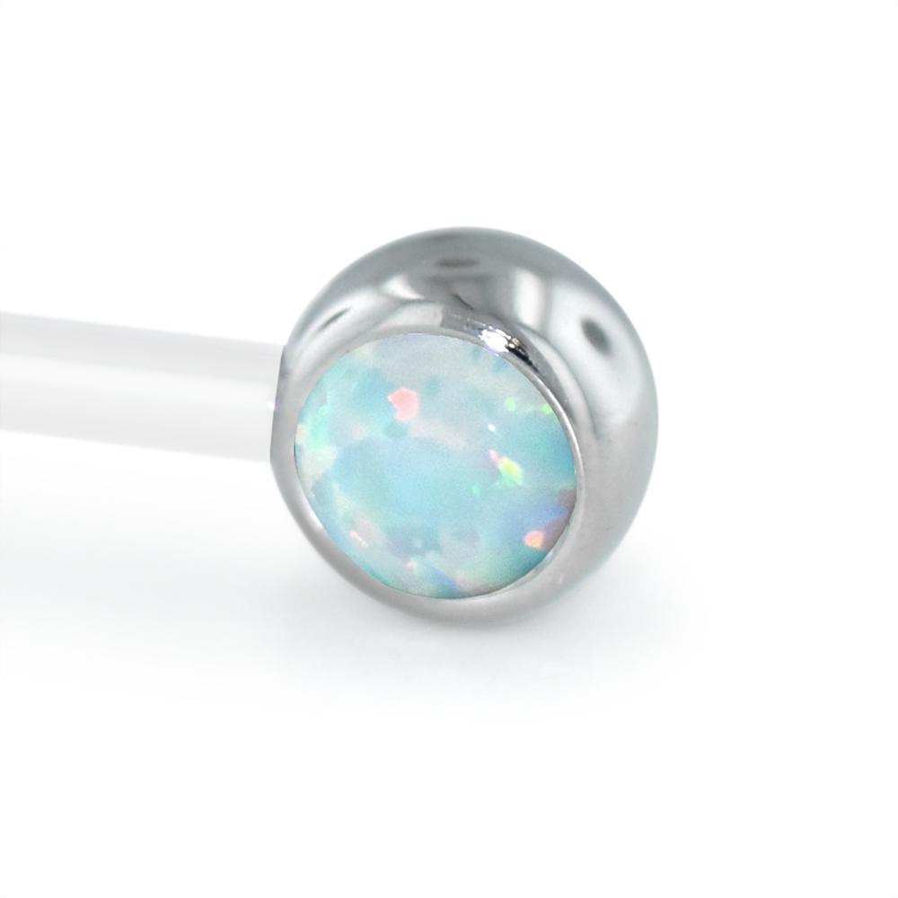 Bezel Forward Facing Gem - Titanium Threadless