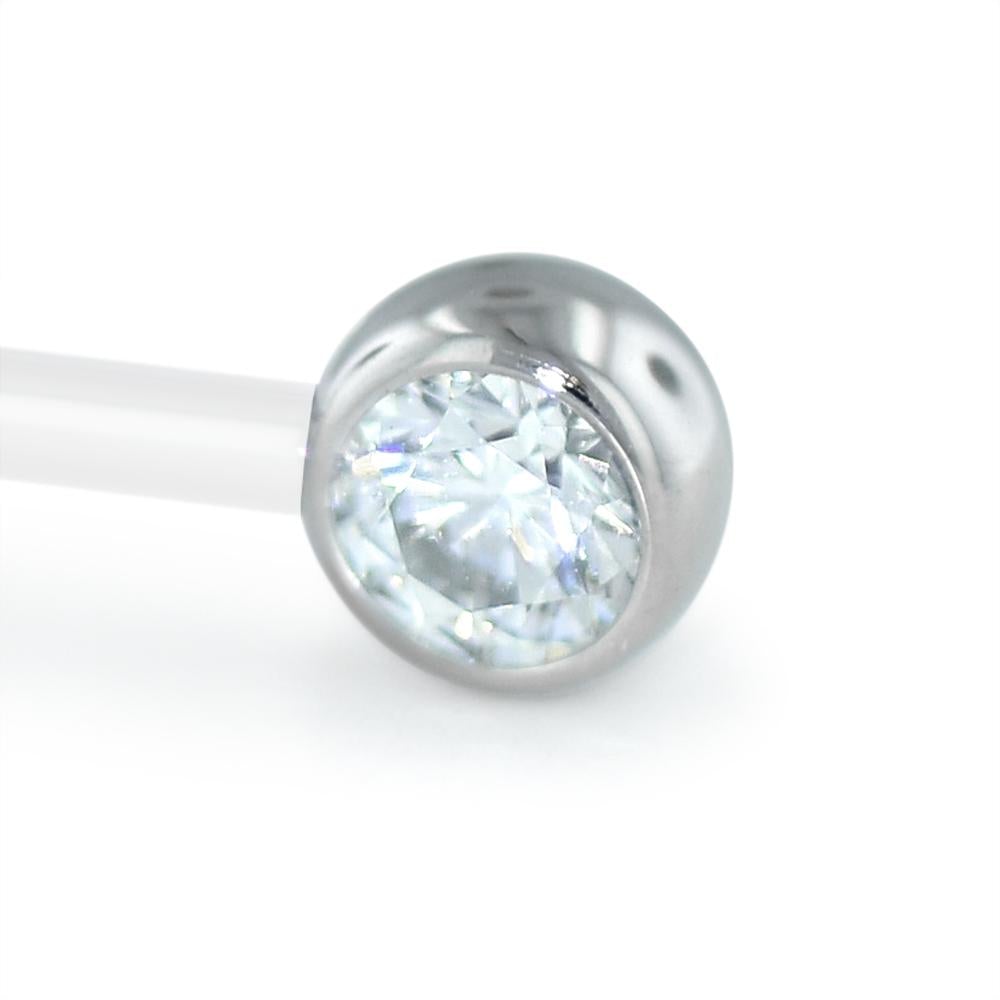 Bezel Forward Facing Gem - Titanium Threadless
