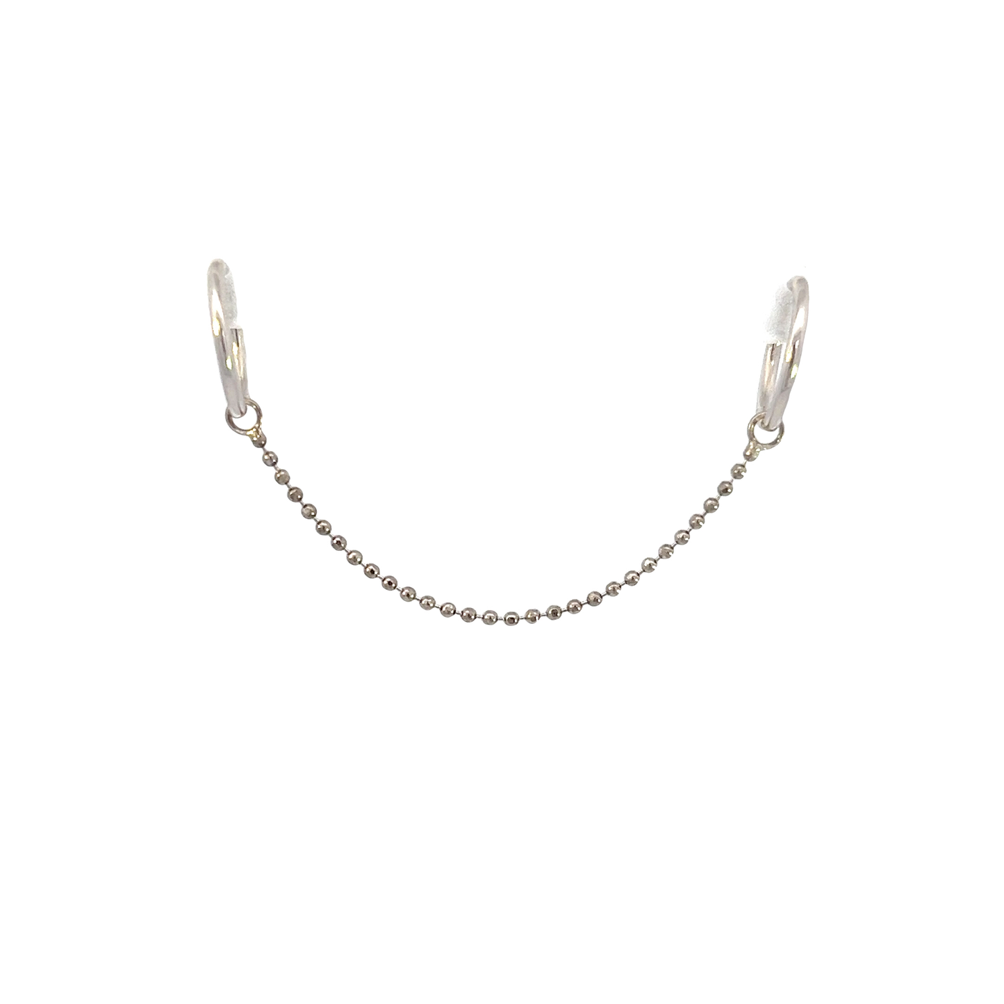 1mm Diamond Cut Bead - 14k White Gold - Single Draping Chain