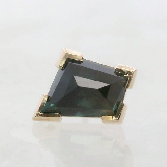 Blue Green Kenya Sapphire Yellow Gold