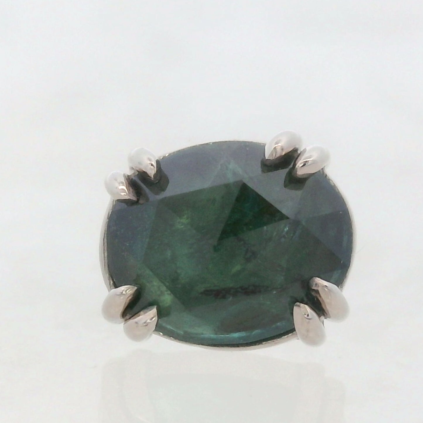 Blue Green Kenya Sapphire White Gold