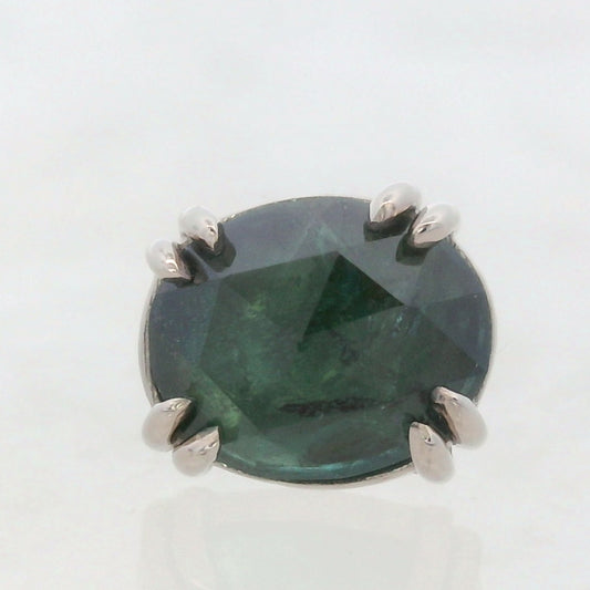 Blue Green Kenya Sapphire White Gold