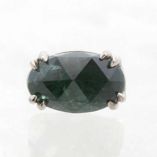 Blue Green Kenya Sapphire White Gold