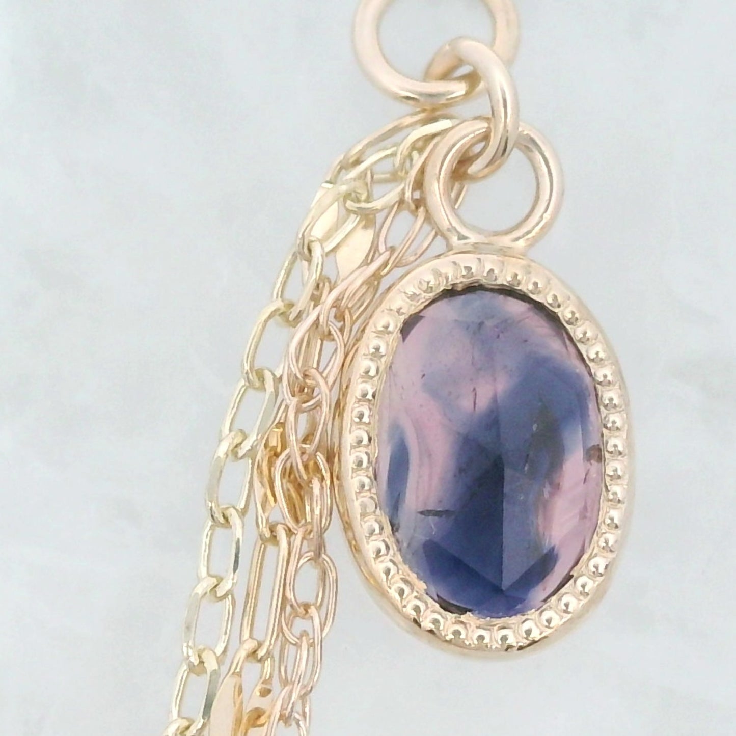 Chain Charm - Oval Winza Sapphire Yellow Gold