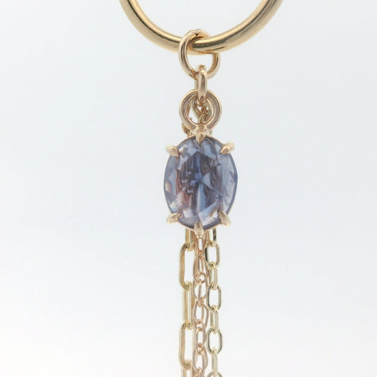 Chain Charm - Oval Winza Sapphire Yellow Gold