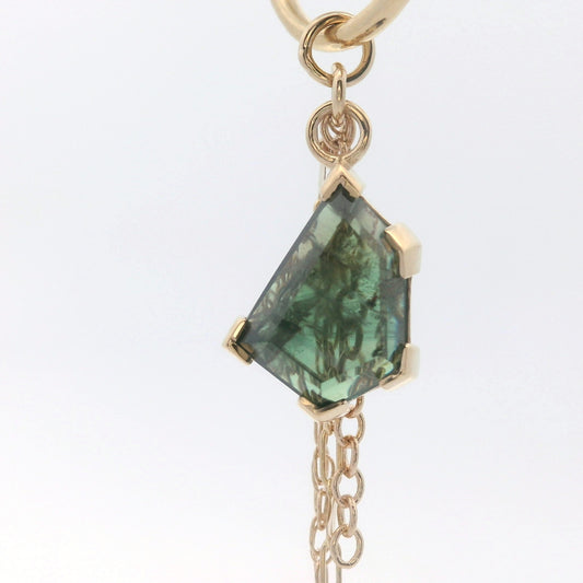 Chain Charm - Geo Cut Kenya Sapphire Yellow Gold