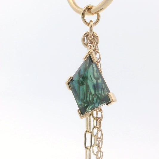Chain Charm - Geo Cut Kenya Sapphire Yellow Gold
