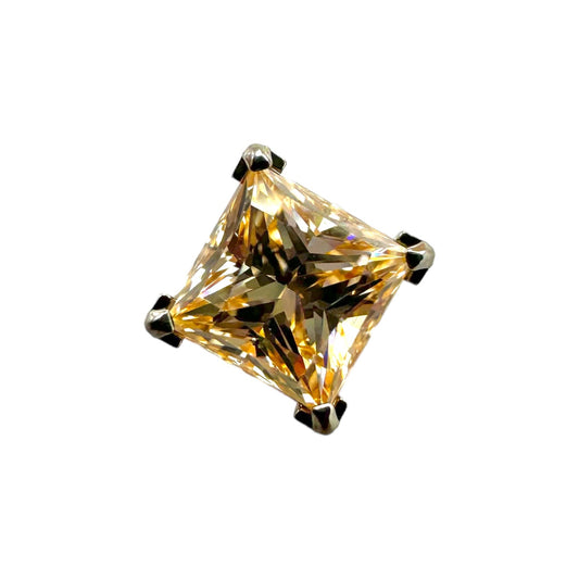 Princess Cut Prong Gems - Titanium - Threaded