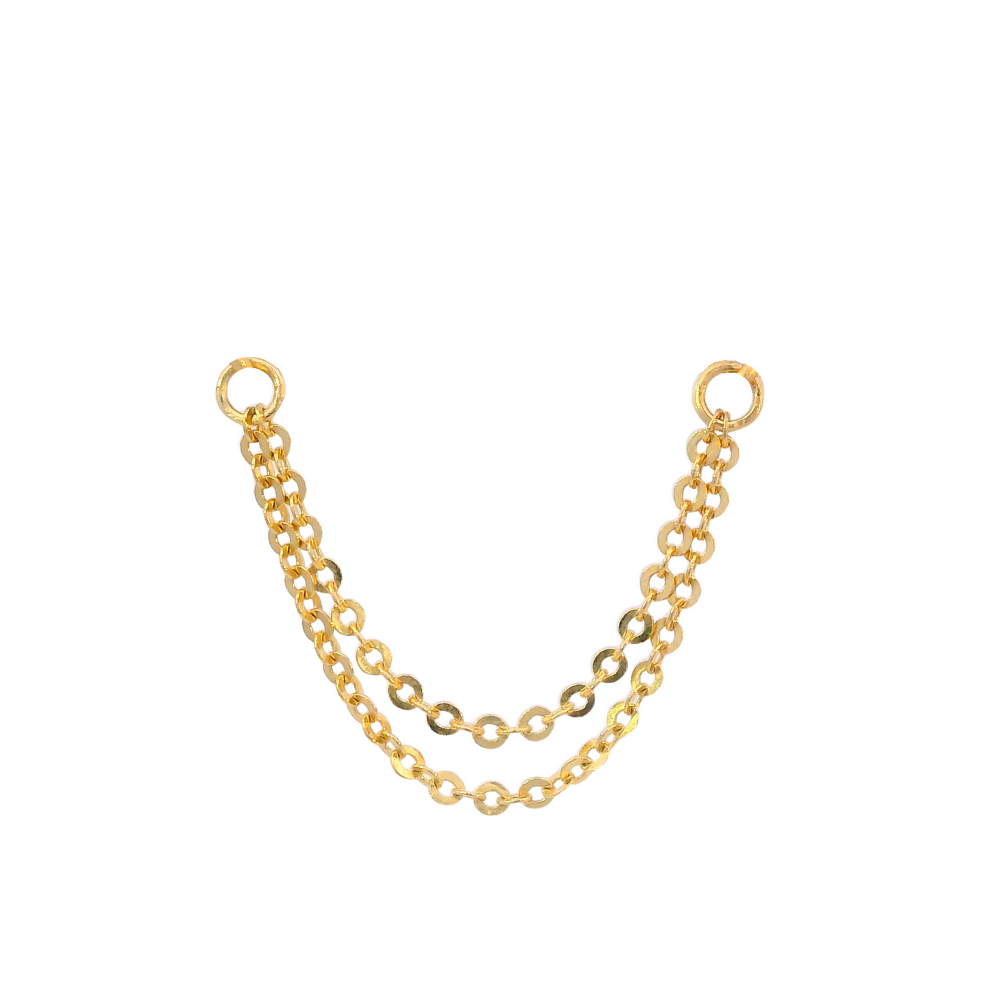 1mm Flat Cable Chain - 14k Yellow Gold - Double Draping Chain