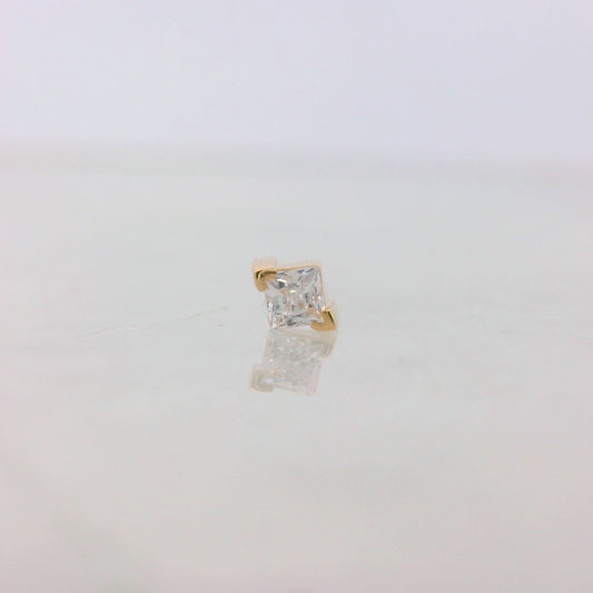 Gold V-Prong Princess Cut Gem