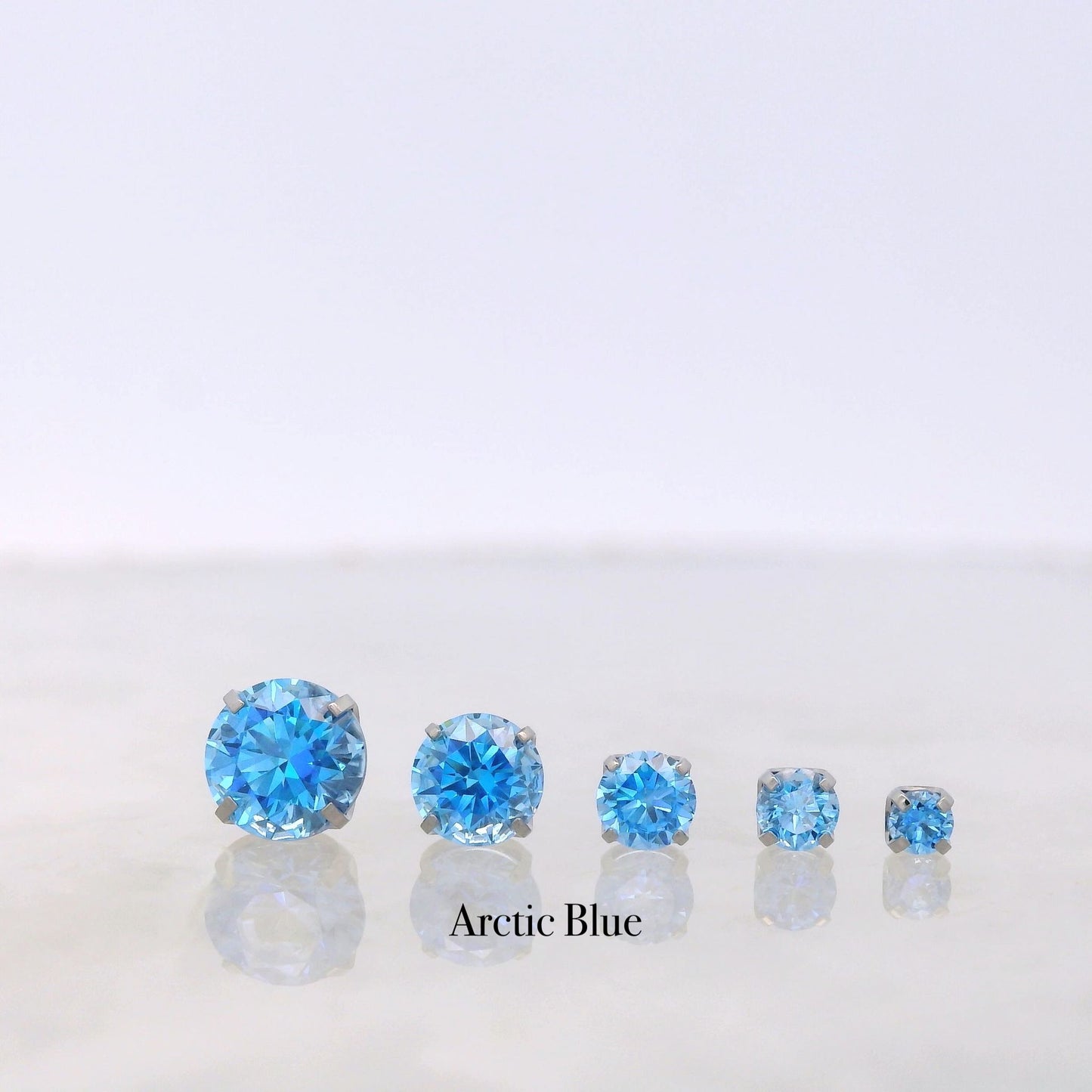 Faceted Gem In Titanium Prong Setting (1.5mm - 3mm) - Threadless