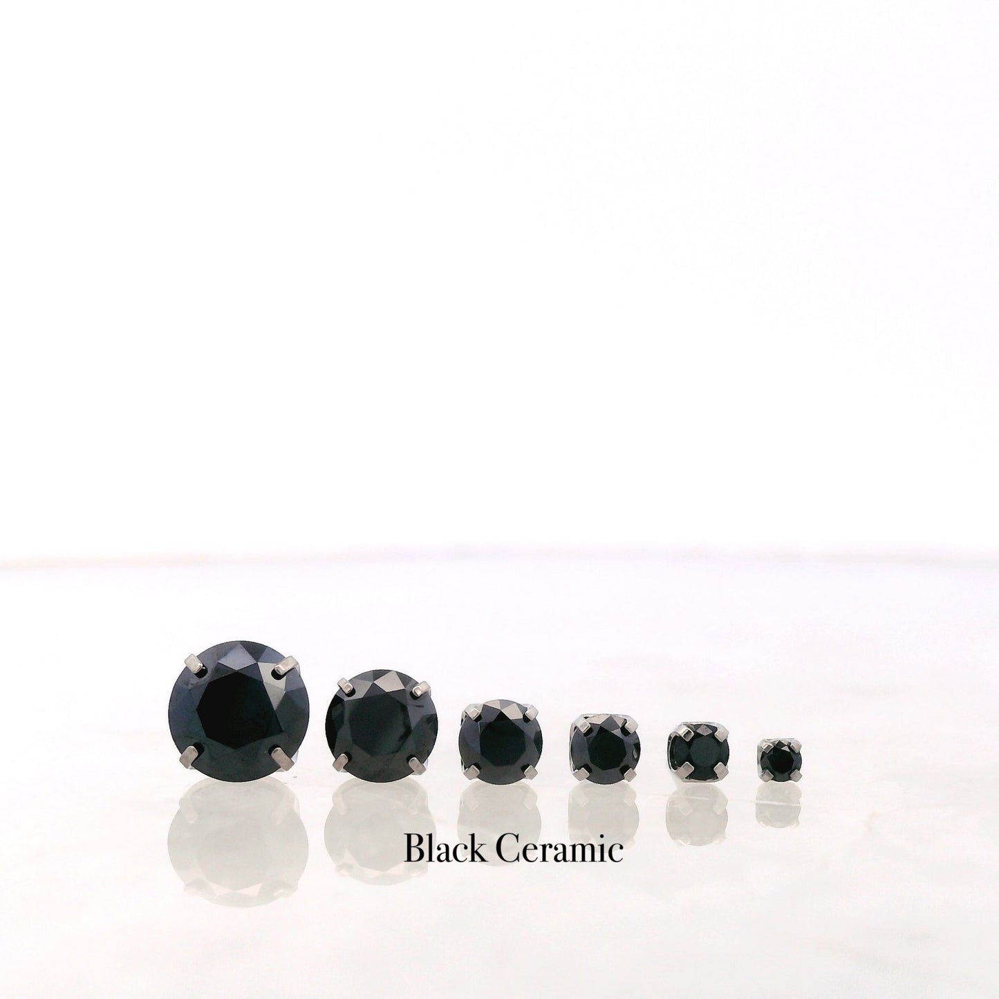 Faceted Gem In Titanium Prong Setting (1.5mm - 3mm) - Threadless