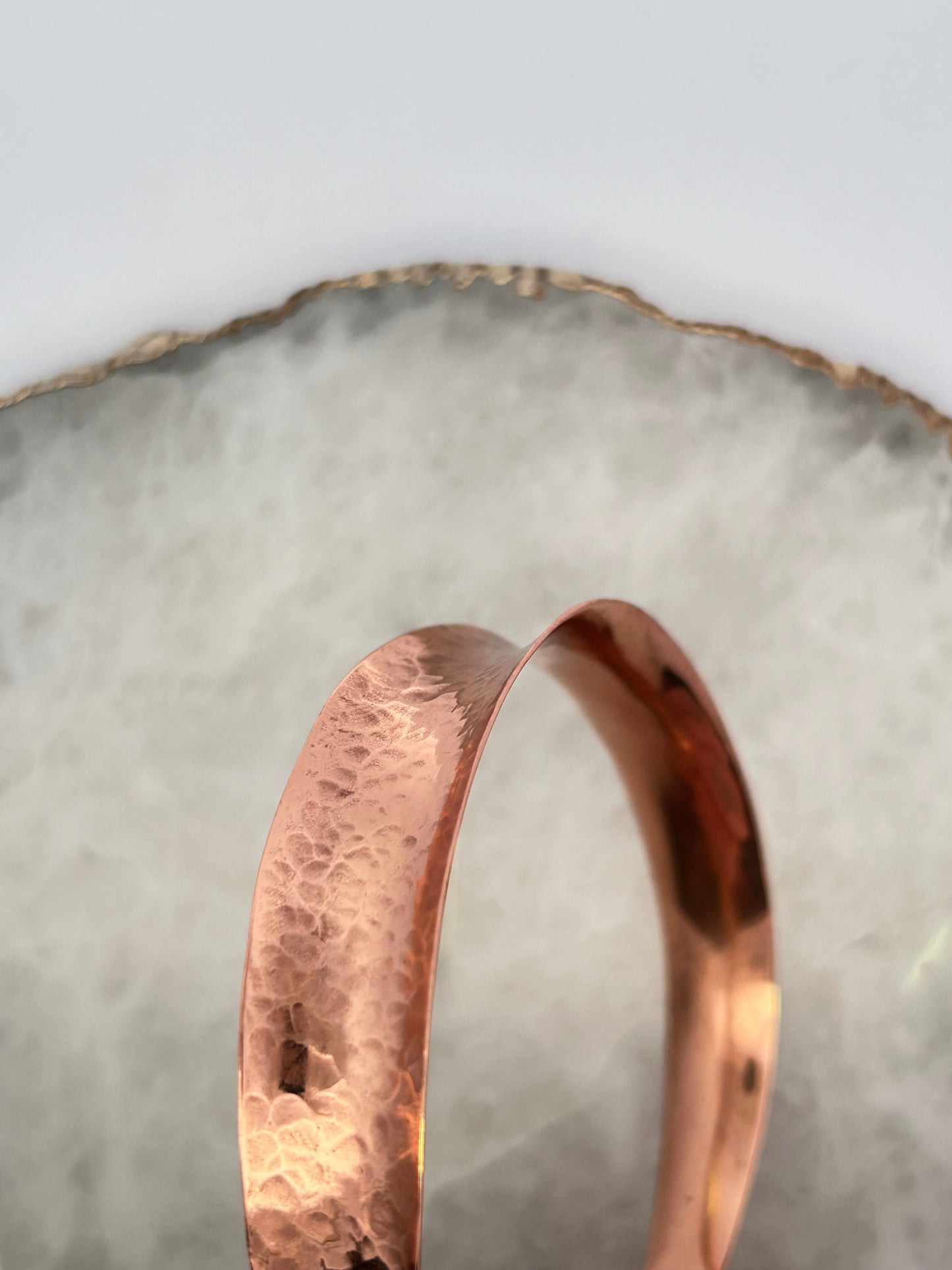 Curled Hoop with Hammered Texture