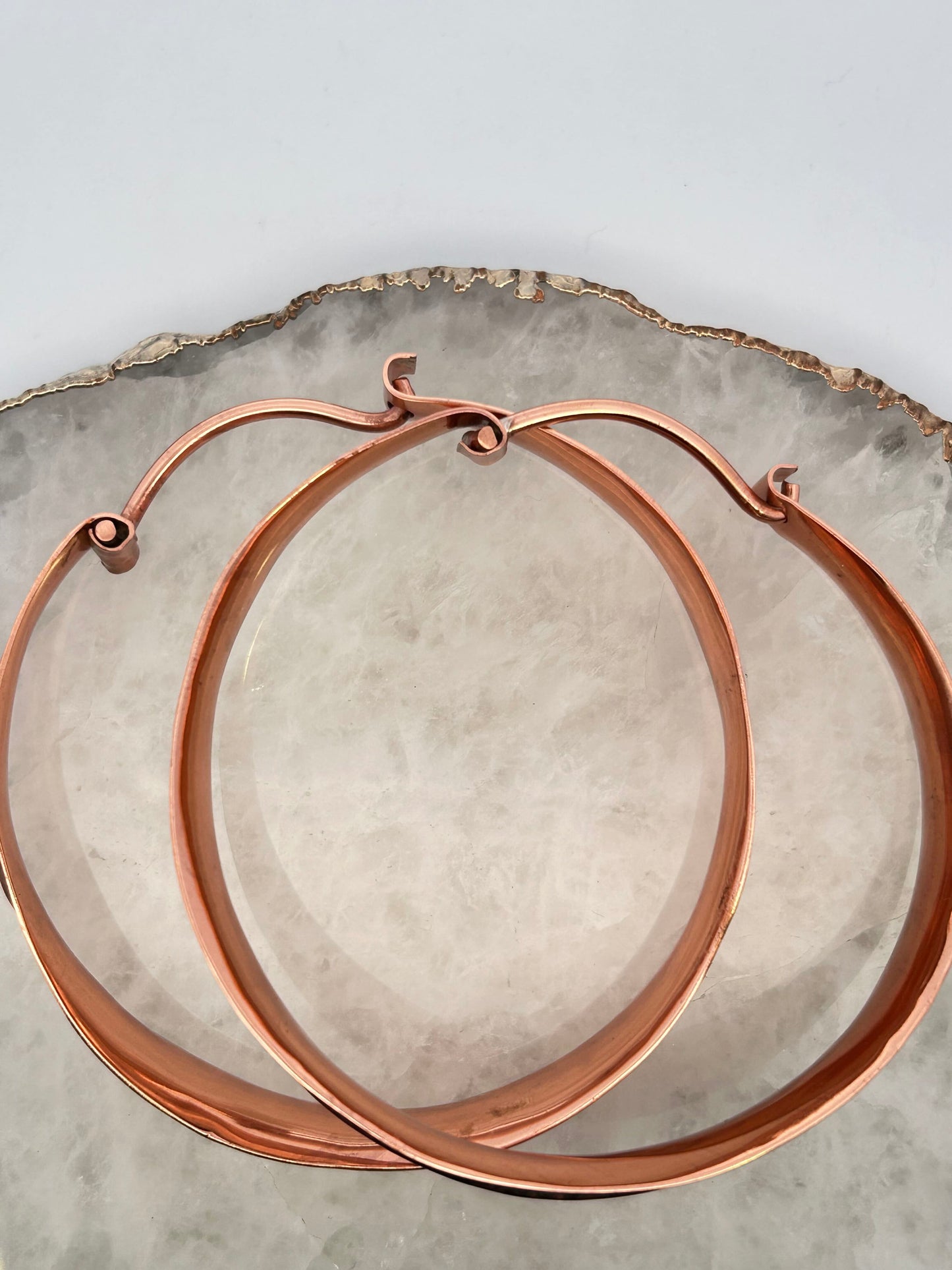 Curled Hoop with Hammered Texture