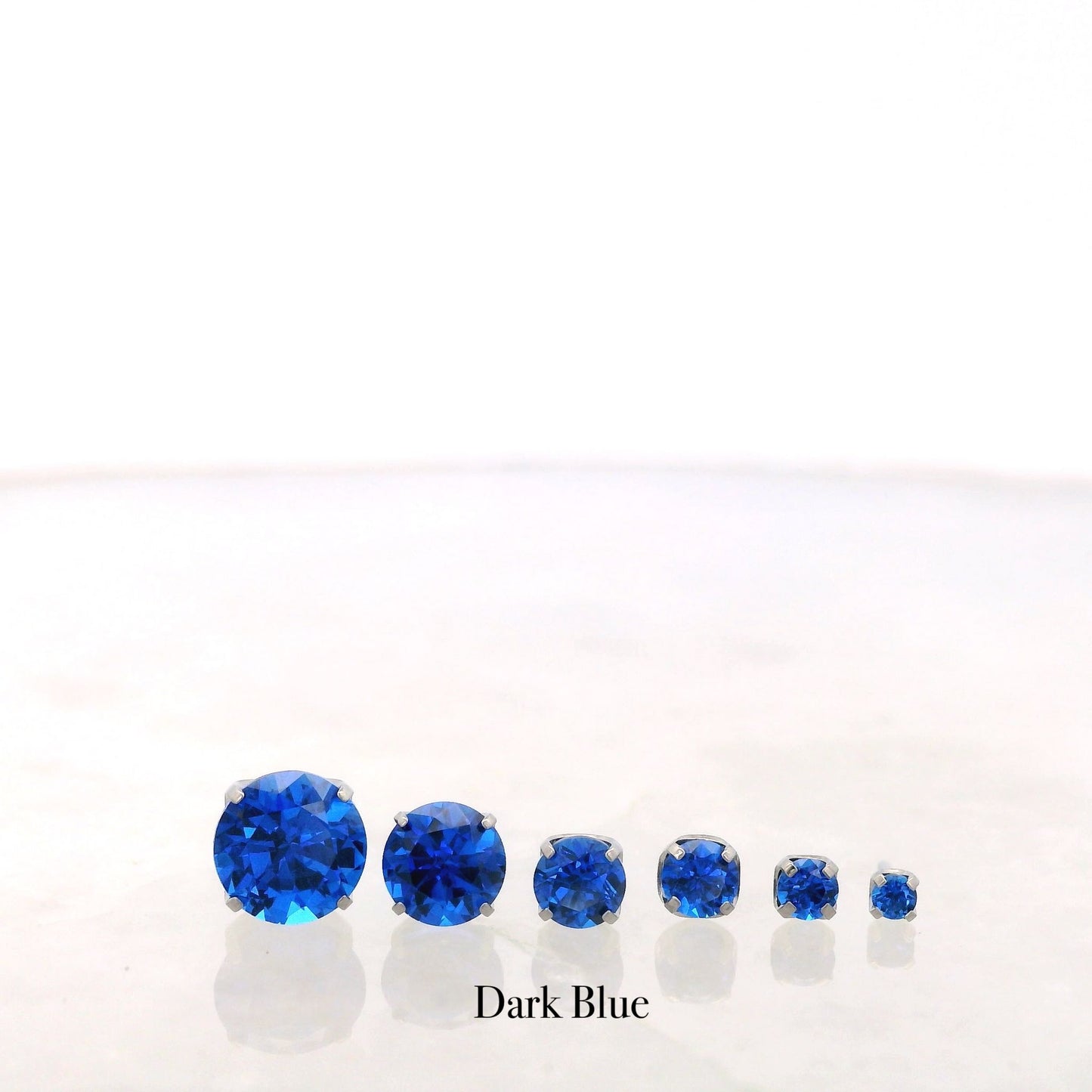 Faceted Gem In Titanium Prong Setting (1.5mm - 3mm) - Threadless