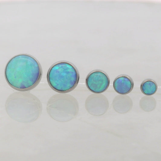 Opal Cabochon in Titanium Bezel Setting - Threadless