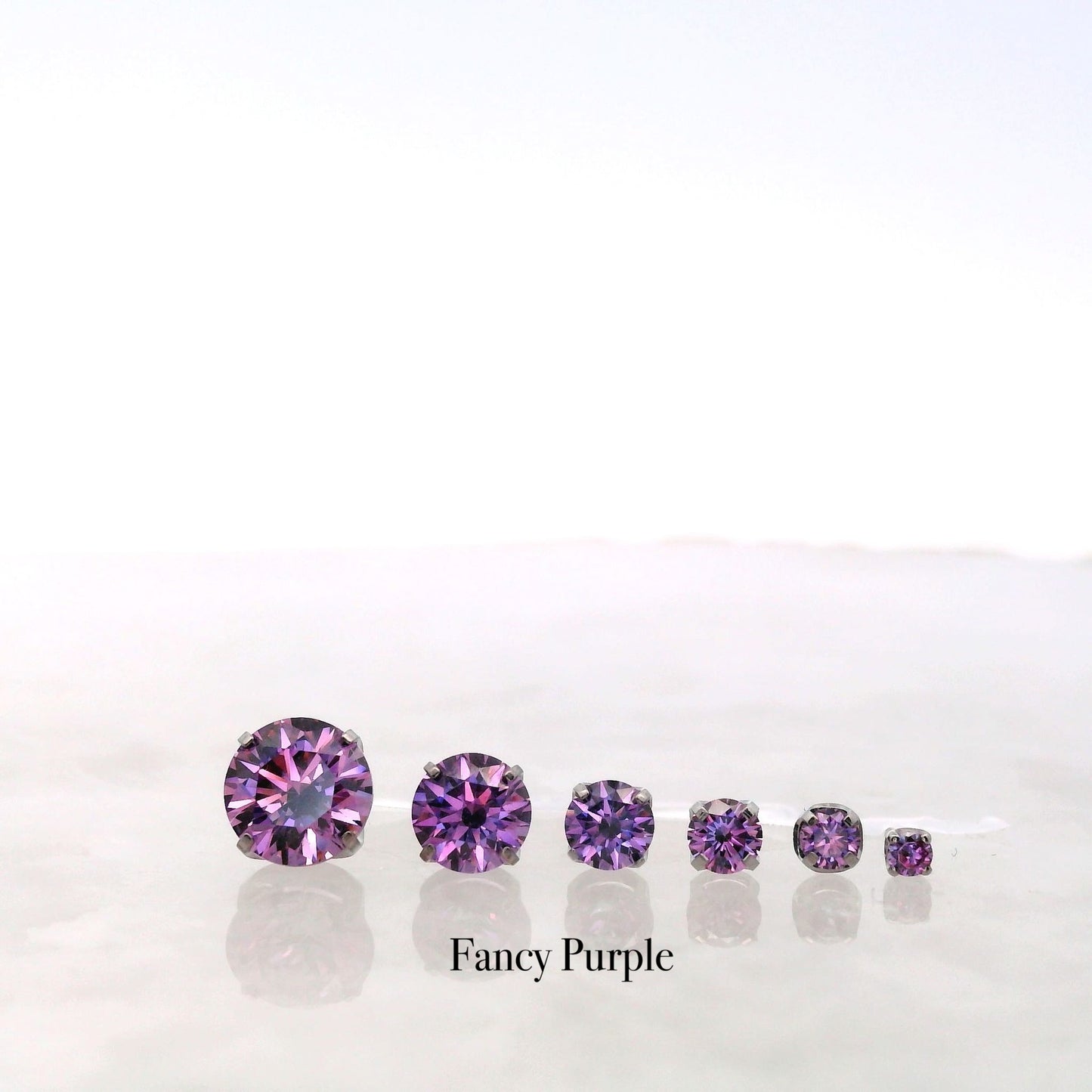 Faceted Gem In Titanium Prong Setting (1.5mm - 3mm) - Threadless