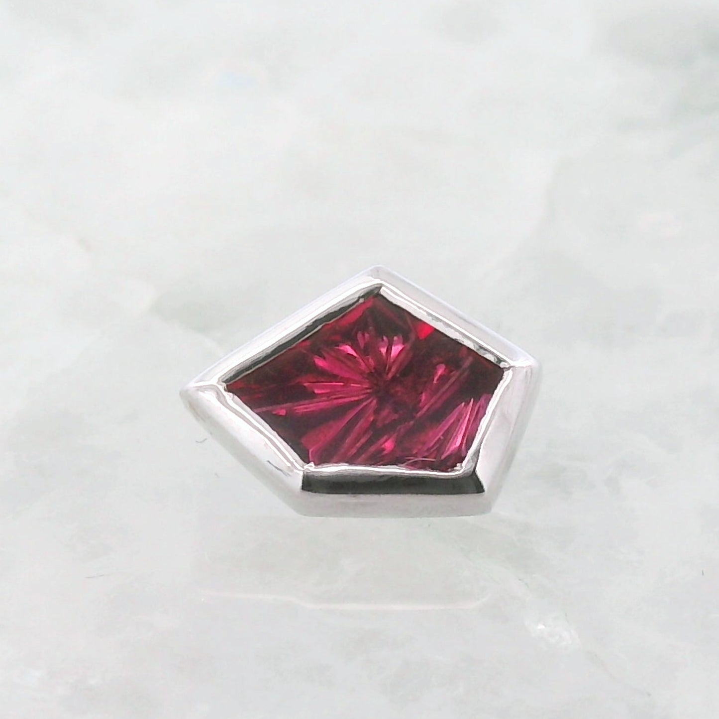 Fantasy Dark Pink Spinel Geo Bezel
