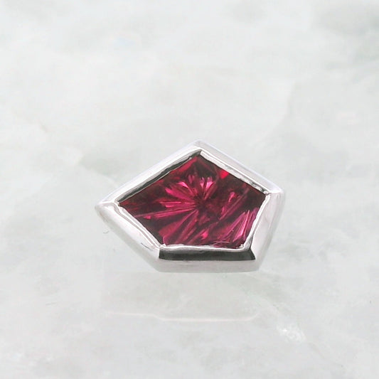 Fantasy Dark Pink Spinel Geo Bezel