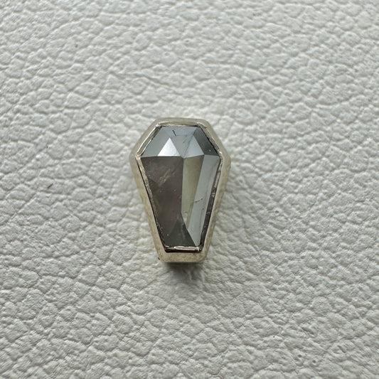 Coffin Cut Diamond Bezel in White Gold