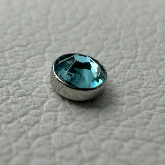 Titanium Flat Back Gems in Bezel Setting - Threadless