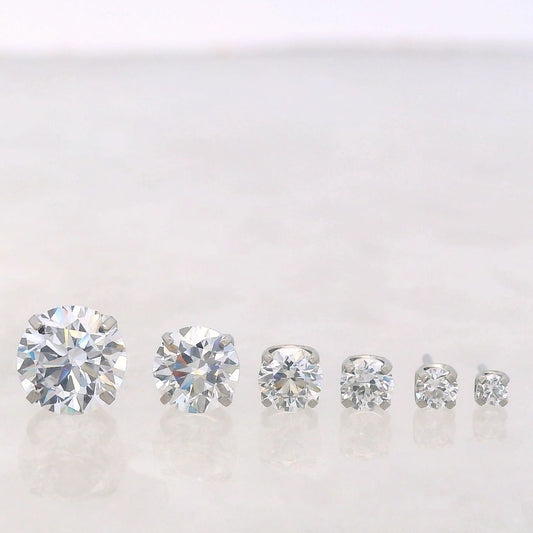 Faceted Gem - Titanium Round Prong - Threadless