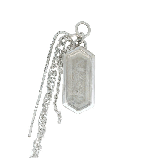 Rupee Dumortierite Quartz with Chlorite - 14k White Gold - Dangle