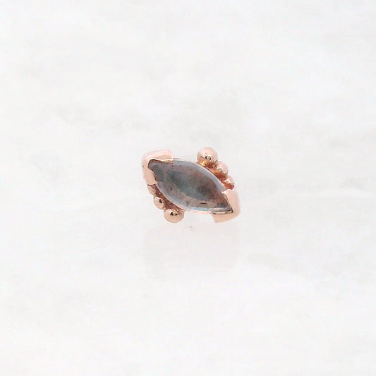 Beaded Marquise V Prong