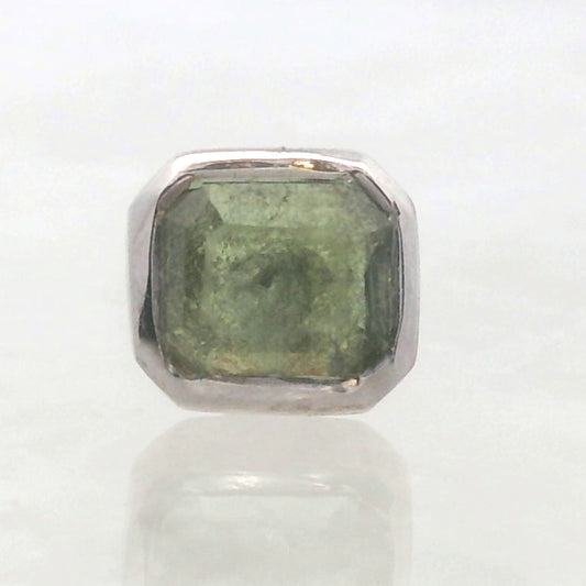 Light Green Tourmaline Asscher Cut Bezel