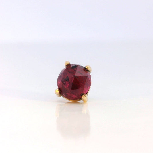 Rose Cut Oval Winza Ruby Sapphire in Yellow Gold