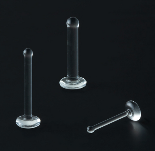Glass Labret Retainer with Tiny Flare