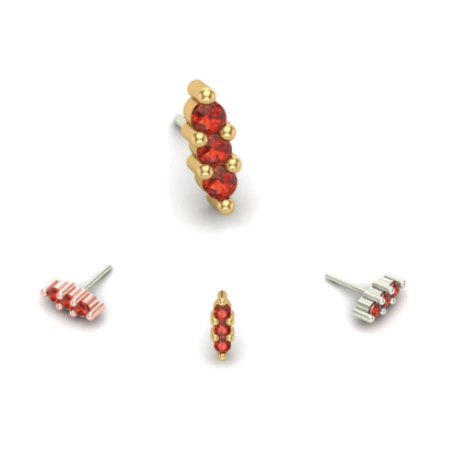 Triple Gemstone Prong